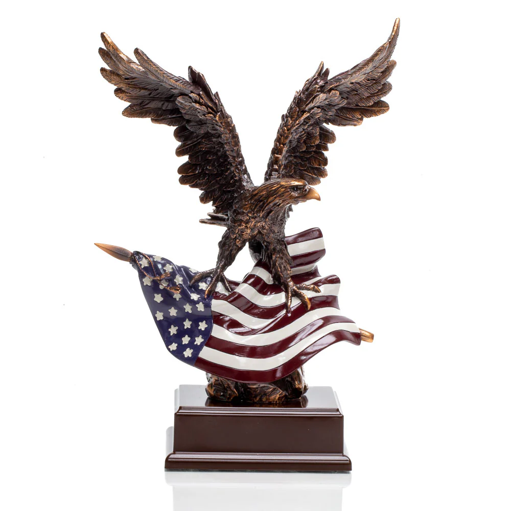 Eagle with American Flag Statue