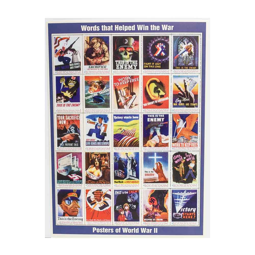 Words that Helped Win the War Print Blue